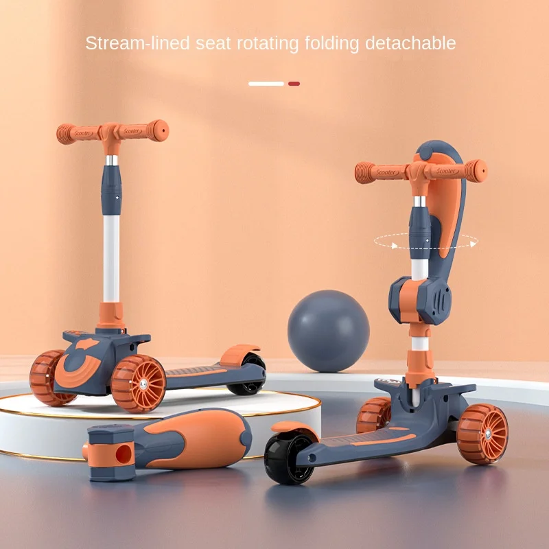 Cycling City Free Installation Of Children's Scooter Can Sit And Slide Toy Car Foldable Scooter 1-12 Years Old Children's Toys