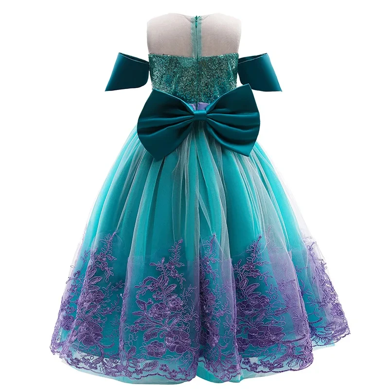 Little Mermaid Princess Dress Cosplay Costumes Girls Birthday Party Ball Gowns Halloween Clothing Ariel Little Mermaid Princess