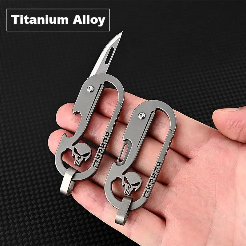 Criativo titânio liga chaveiro faca para homens, EDC canivete,  multi-ferramenta de segurança, auto-defesa ferramentas manuais, dobrável,  ao ar livre - AliExpress