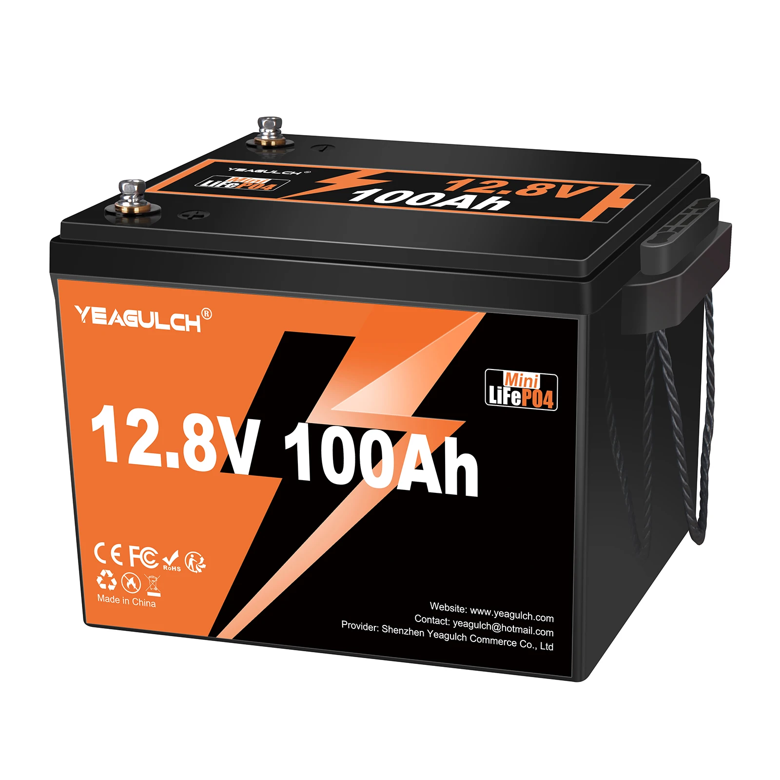 12V LiFePO4 100Ah Batterie Mit LED-Display, 100A BMS, IP65 – Bis Zu 15000 Zyklen, Leicht & Langlebig