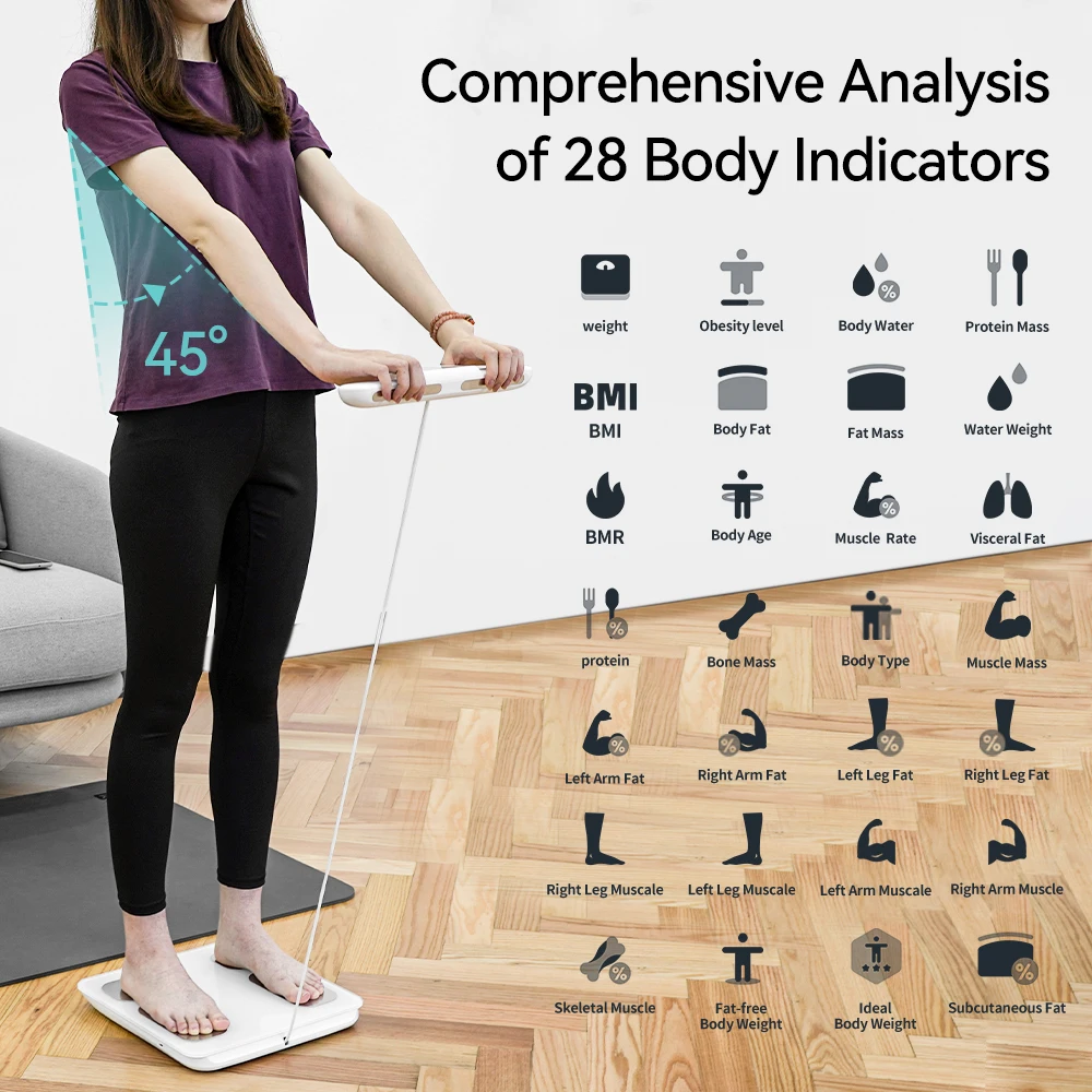 Fitdays Scale for Body Weight and Fat Percentage, 8 Electrodes High Precision Scale for BMI 20 Body Composition Measurement 3