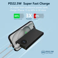 Portable Charger 10000mAh PD 22.5W Power Bank, Slim Battery Pack with 3 Outputs 2 Inputs with LED Display for USB Devices. 1