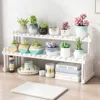 2Tier Simple Modern Decorative Natural Bamboo Flower Pot Plant Display Stand Shelf,Books Kitchen Household Supplies Storage Rack 4