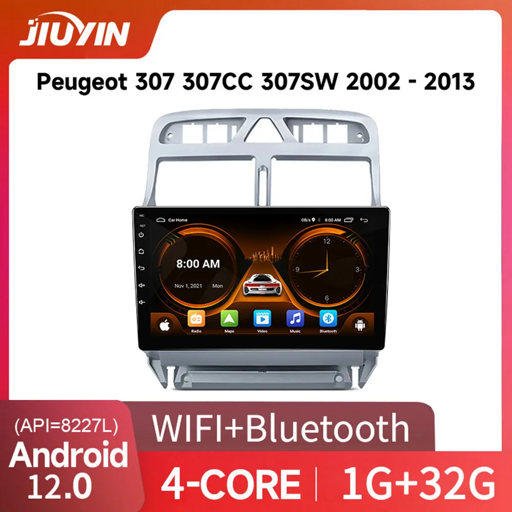 

JIUYIN 2din DVD Android Auto For Peugeot 307 307CC 307SW 2002 - 2013 Car Radio Car video players CarPlay WiFi Stereo Player