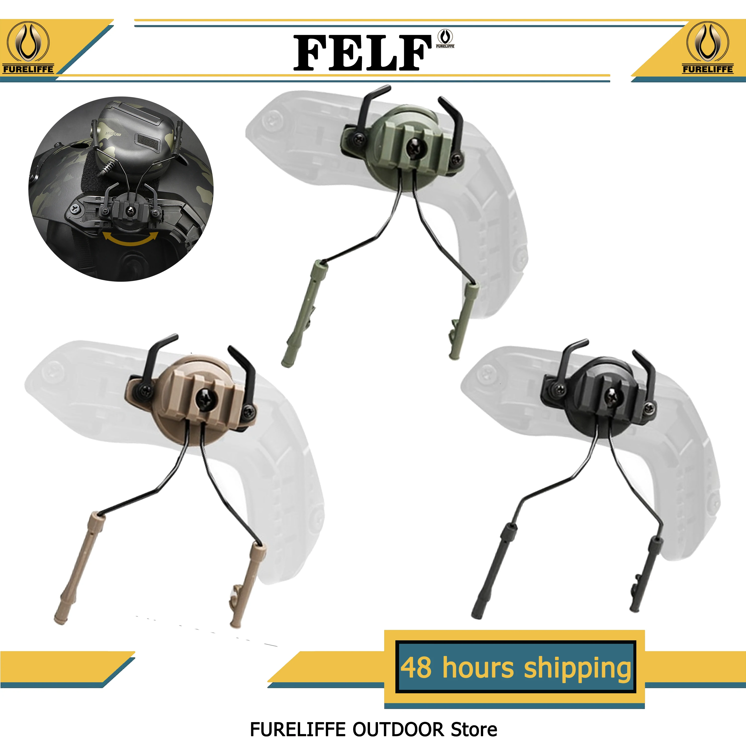 Tactical Headset Mount Quick Helmet Rail Adapter Swivel Mount Airsoft Shooting Ear Muff Accessories Tactical Gear tactical headset,tactical helmet accessories