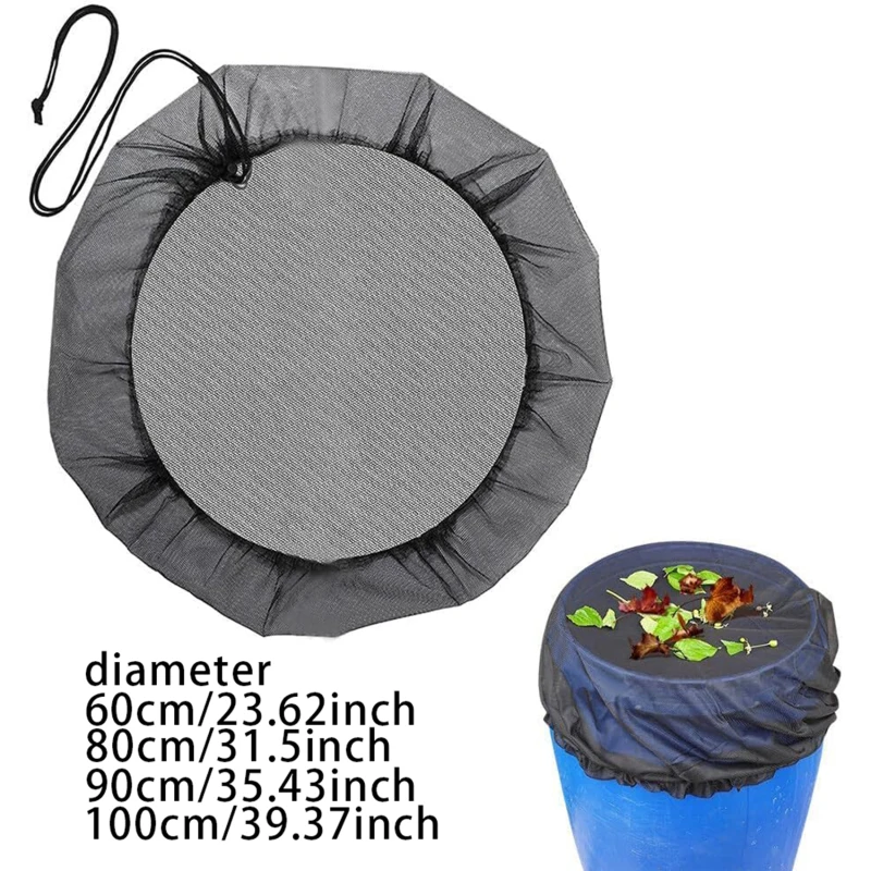 Description Picture 2 of item60-100cm Mesh Cover Netting for Rain Barrel Water Collection Bucket Raindrop Anti-fall Leaves Filter Net Water Protection Tools