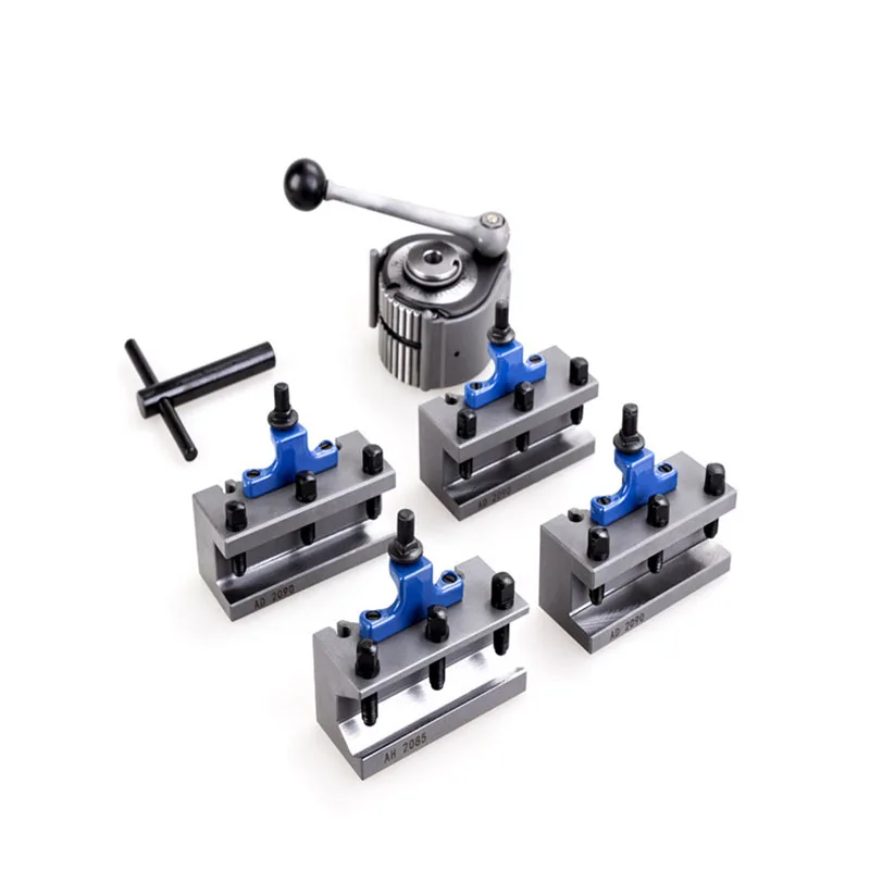 

Quick Change Tool Lathe Swing Dia.150~300mm QCT Post Turret Kits include 1pcs tool post+4pcs Tool Holders TOOA1