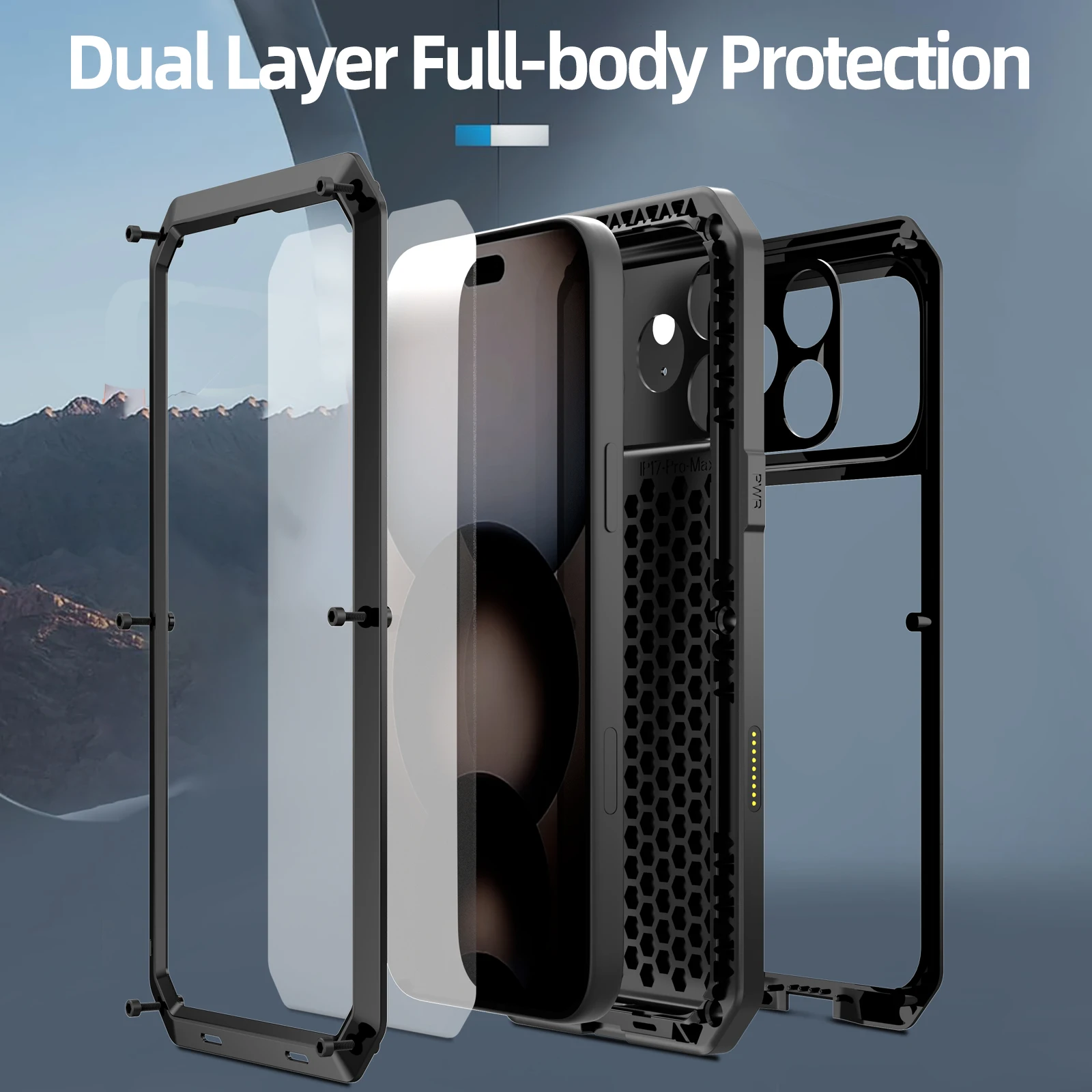 Durable Metal Armor Protective Cover with All-Inclusive Three-Proof Design