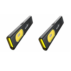 Ultra-Bright LED Keychain Flashlight - Compact Mini Torch with Magnetic Base - Li-Polymer Battery (T7 2PCS)