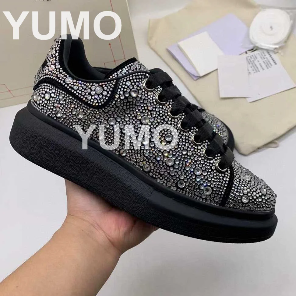 

Women Shoes Size 34-45 Sequin Crystals Couples Sneakers Flat Platform Spring Designer Luxury Outwear Shoes Zapatillas Mujer