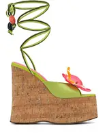 Sandales à talons hauts de 14 cm d'épaisseur pour femmes, sandales de Table imperméables à semelles épaisses en Grain de bois, chaussures à boucle à ongles en métal 6