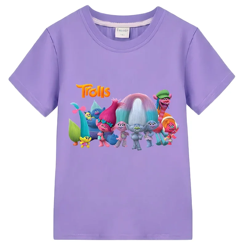 Summer Fantasia Balloon Trolls Clothes Girls T-shirt Children Tee Boys 100%Cotton Short Sleeve Tops y2k kids clothes Cotton 3