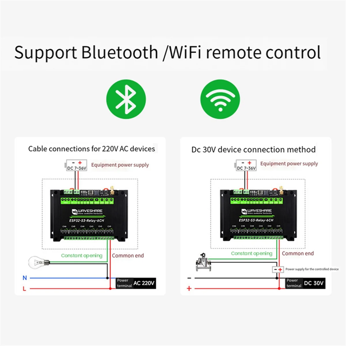 XTECH Waveshare Industrial Grade ESP32-S3 6CH WiFi Relay Module ...
