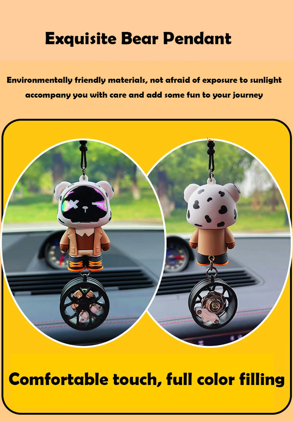 Cartoon Bear Toy Car Decoration High End Tire Wheel Auto Rearview Couple Pocket Gift Accessories Sdbf7ac0b09264a45b9bd8b307a5d58ccn