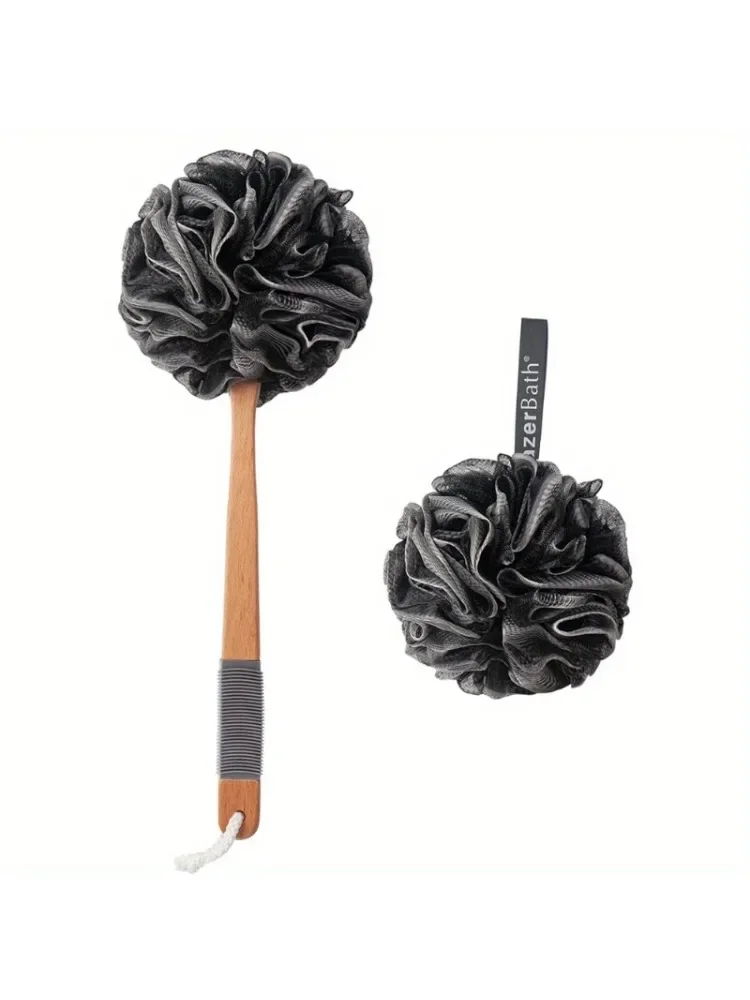Soft Mesh Long Handle Loofah Body Brush - Ergonomic Back Scrubber