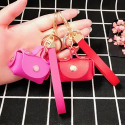 Korea Creative PU Leather Beauty Bag Car Bag Keychain Men And Women Waist Key Pendant Jewelry Bag Accessories Car Decoration
