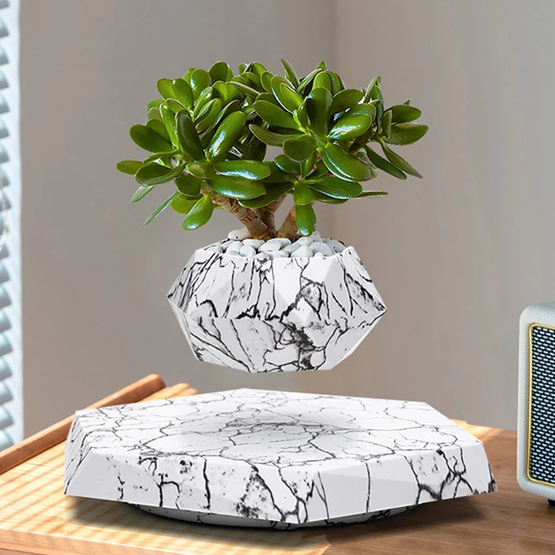 Levitating Air Bonsai Pot Rotation Flower Pot Planters Magnetic Suspension Floating Pot Potted Plant Home Without Plants 5