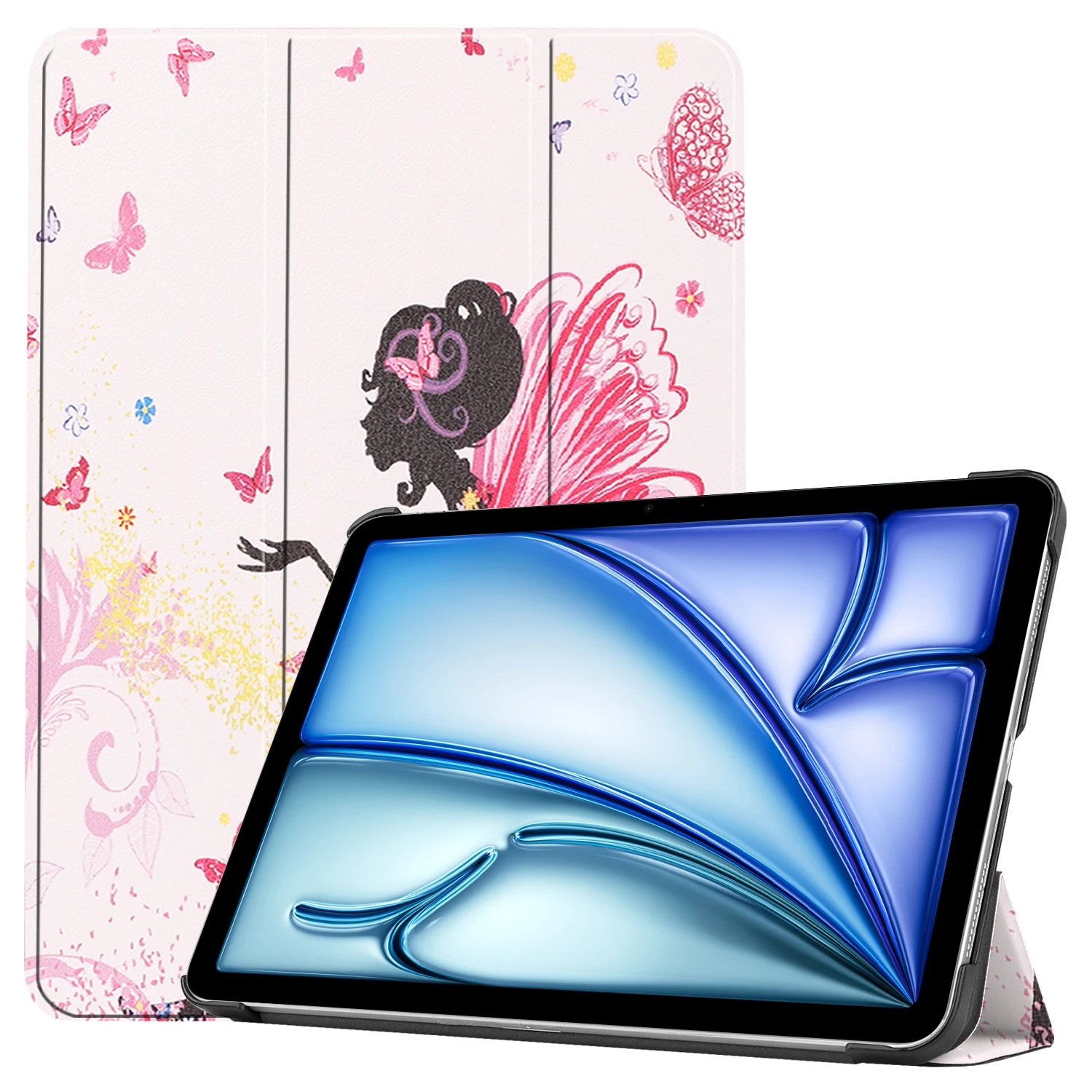 Premium Protective PU Leather Tri-Fold Stand Magnetic Cover with Sleep/Wake Function