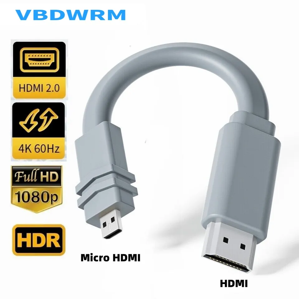 Cavo Micro HDMI A HDMI 2M,Cable Tipo D Supporta 4K@60Hz Per Raspberry