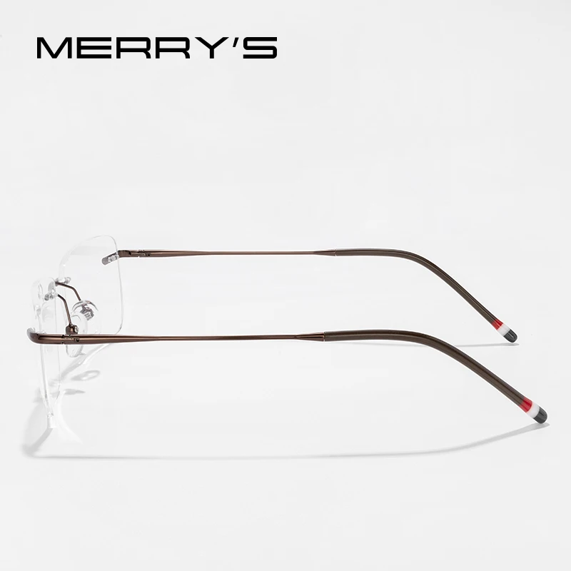 Merrys Design Titan legierung randlose Brille Rahmen für Männer Frauen quadratische ultraleichte rahmenlose optische Rahmen Brillen s2420 – Detail 14