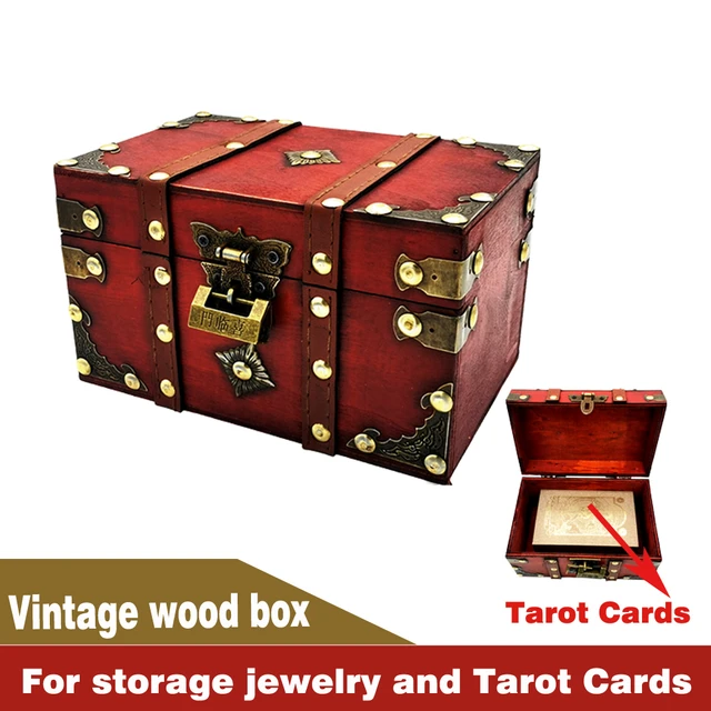 Wooden Box with Lock for Jewelry Jewelry, Tarot Cards, Vintage，Organizational  Storage ,makeup organizer - AliExpress