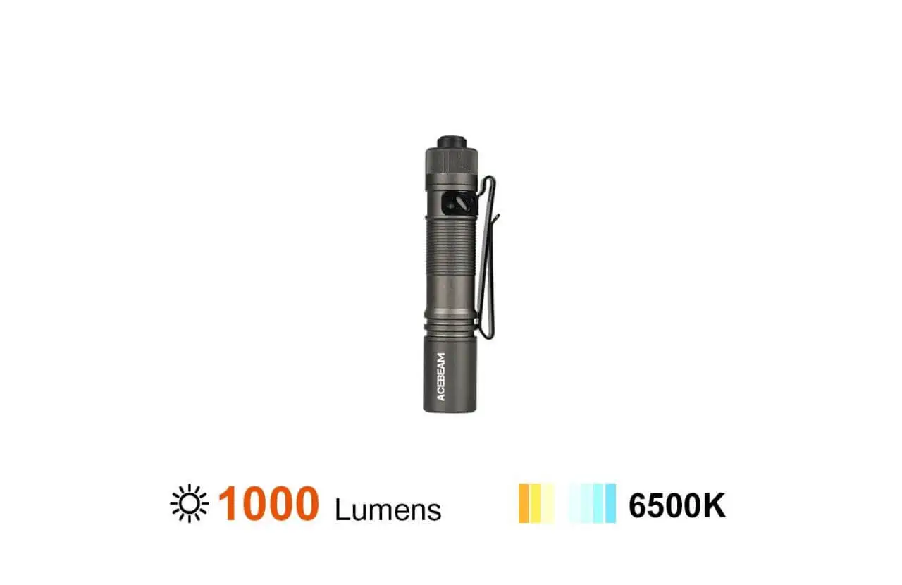 

Acebeam Pokelit AA Gray 1000 Lumens EDC Flashlight