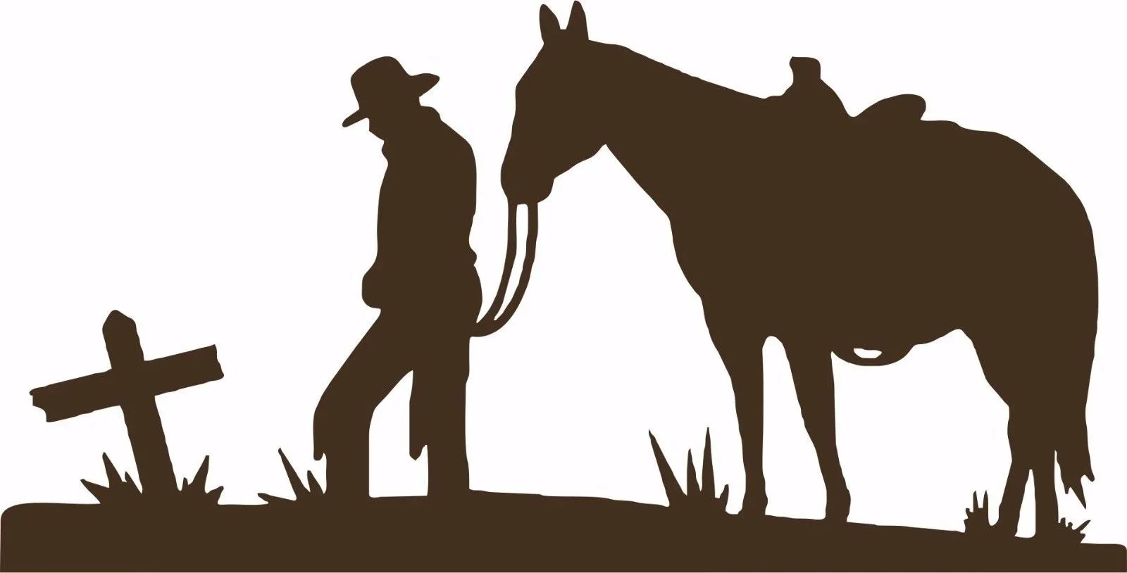 Per 2 Pezzi Cowboy Horse Cross Christian Western Rodeo Car Truck Window Vinyl Decal Sticker
