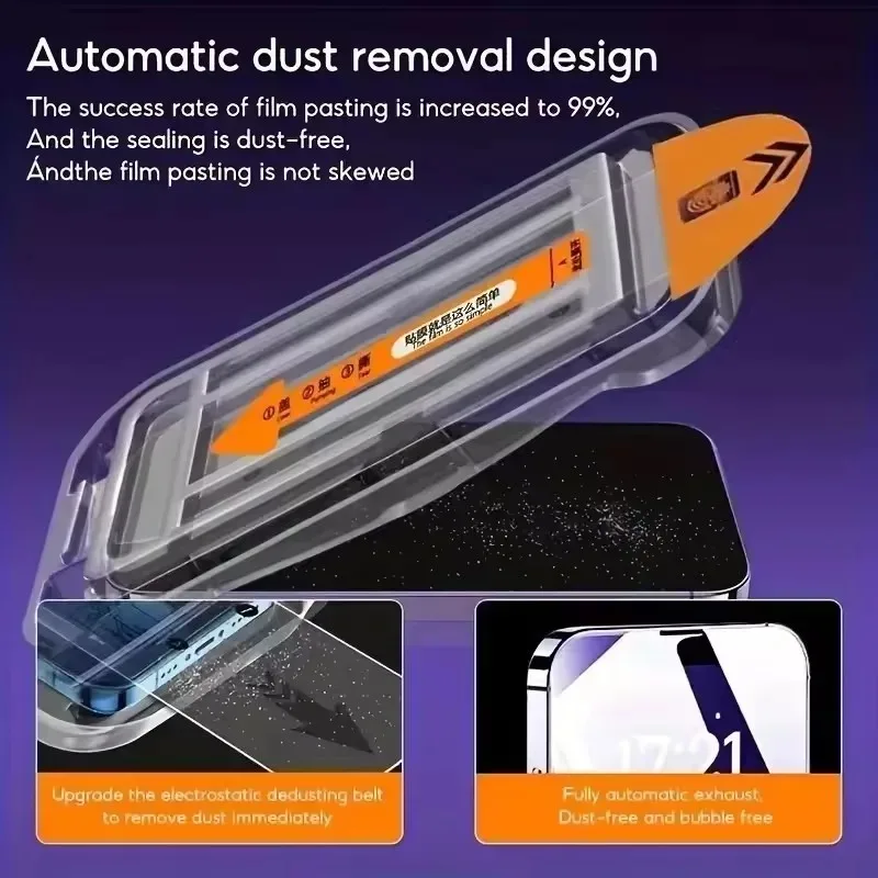 Premium Tempered Glass Screen Protector Kit - HD Clarity & Easy Installation, Dust-Free Design