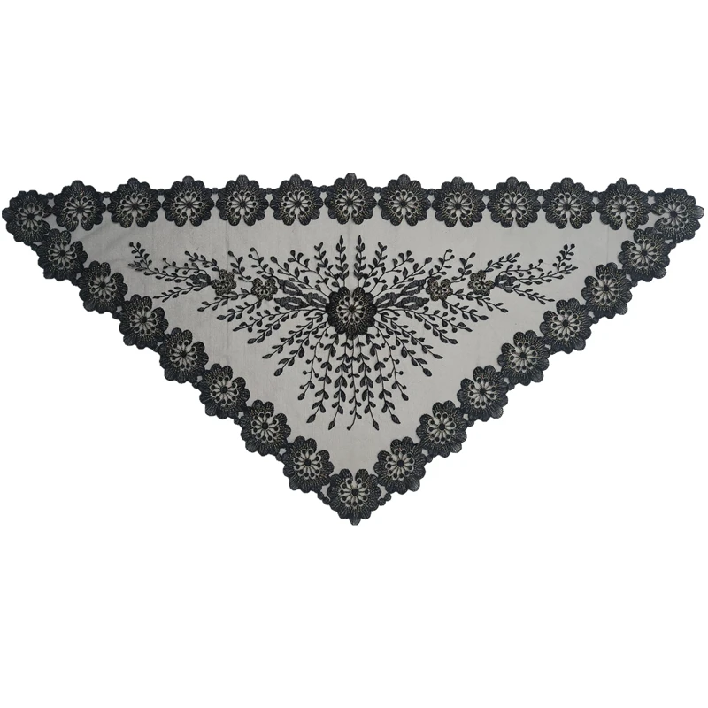 Spanish Style Lace Mantilla Women Head Covering Chapel Shawl Catholic Veil Traingular Veil bridal veil,catholic church veil