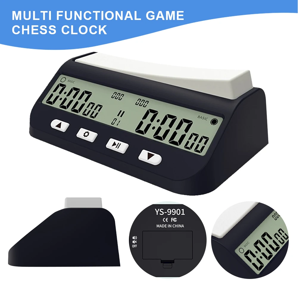 Chess Clock with Basic Delay and Positive Time Features Competition Game Stopwatch for Chess Game I-GO and Chinese