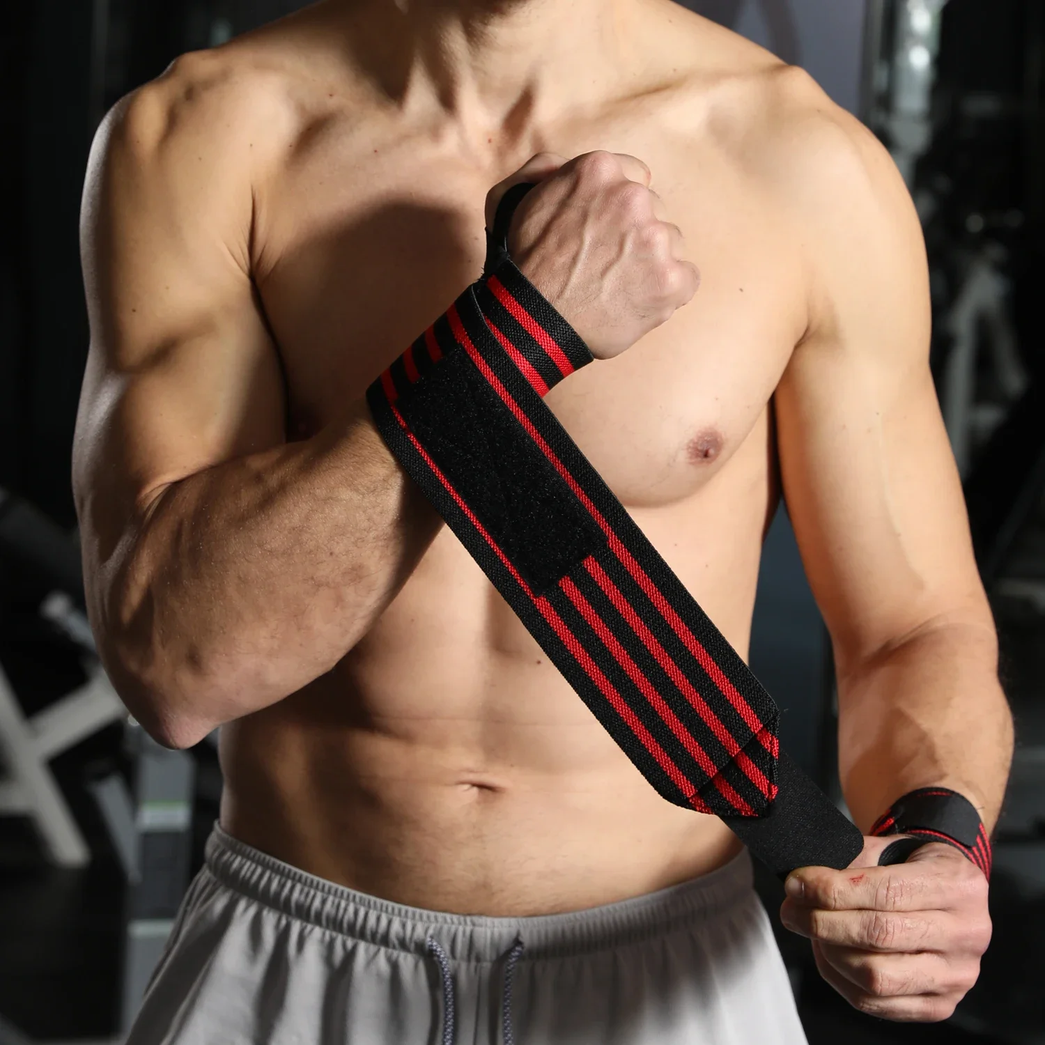WOSWEIR-1 Pair Weightlifting Wristband, Wrist Wraps, Gym Fitness Straps Support, Sports Equipment