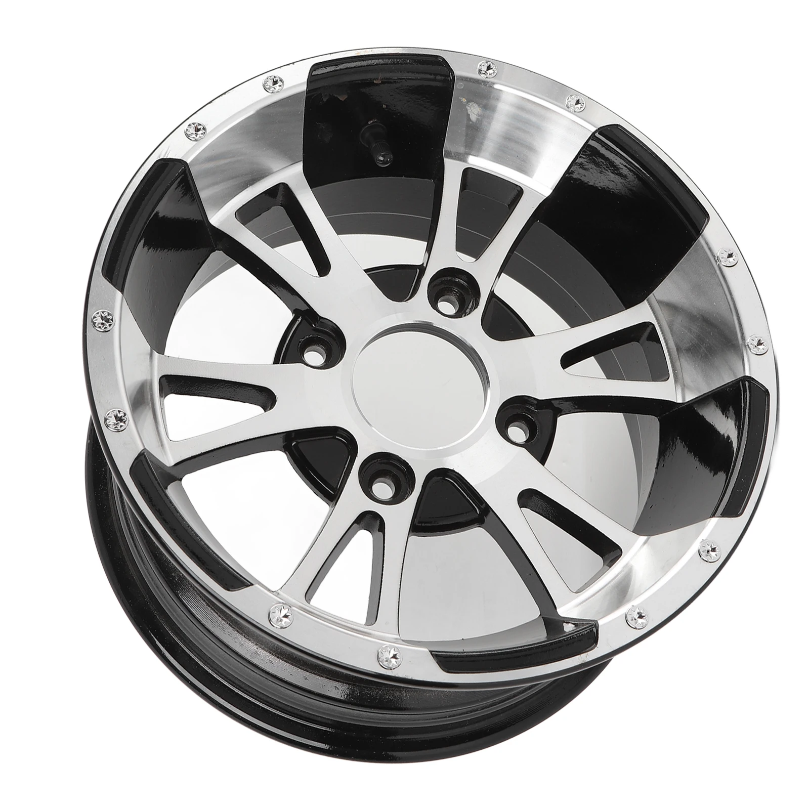 12 Inch ATV Wheel Rim Strong Load Capacity 25X8-12 Wheel Rim High Strength Aluminum Alloy Rustproof Long Lasting for  Cart