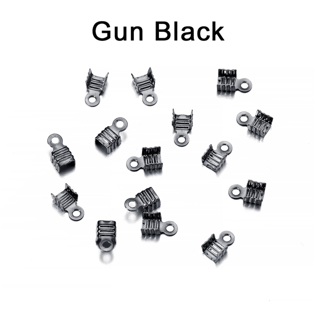 Crimp Bead Connectors Cord End Caps String Ribbon Leather Clip Foldover Cord Ends Fastener For DIY Jewelry Making Supplie
