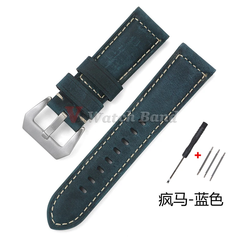 Authentic Retro Calf Leather Watchbands - Premium Cowhide Crazy Horse Straps