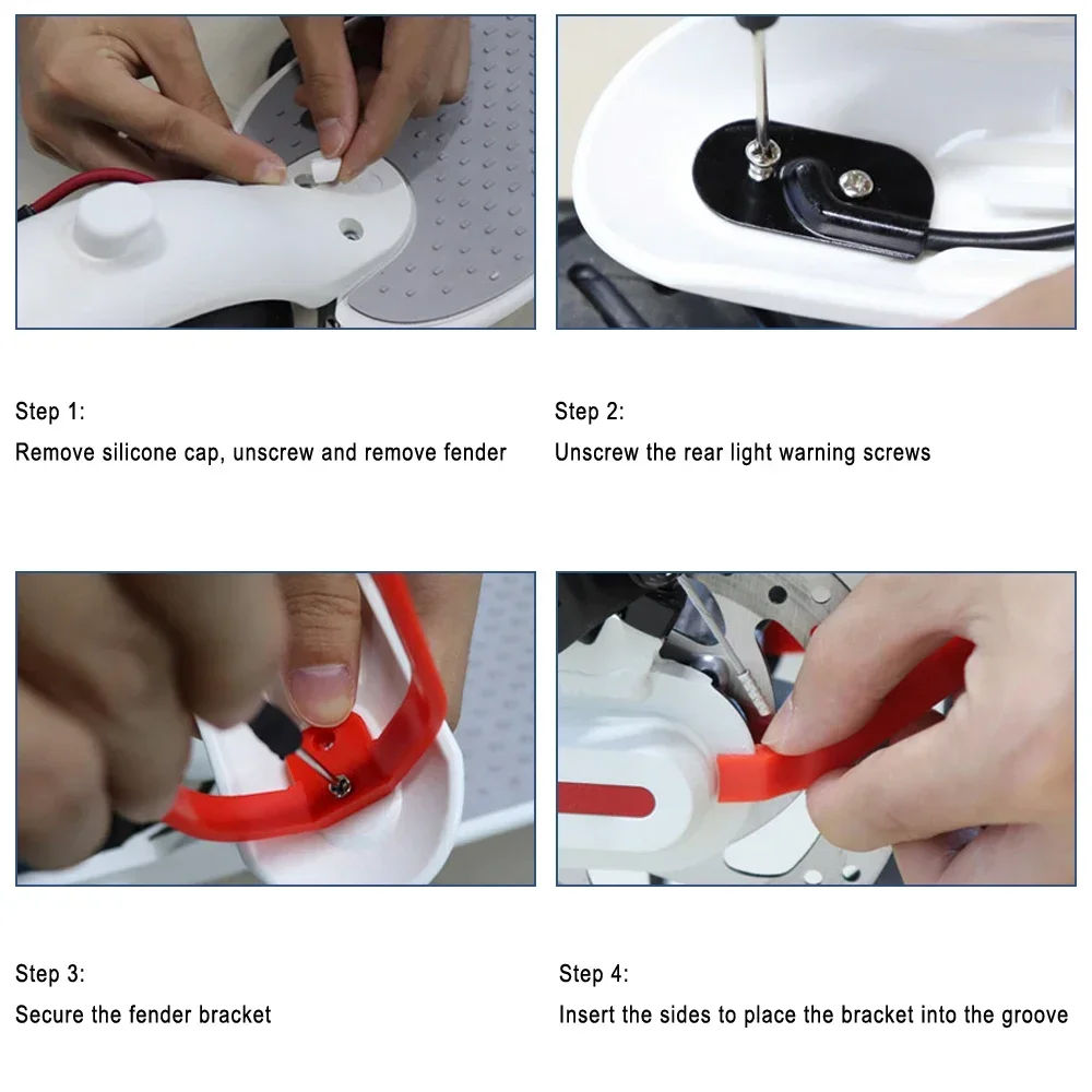 Upgrade Kotflügel für Xiaomi M365 Pro 1S Elektrische Roller Rücklicht Erhöhen Pad Unterstützung Halterung Kit Gummi Kappe Hinterrad Kotflügel – Detail 7