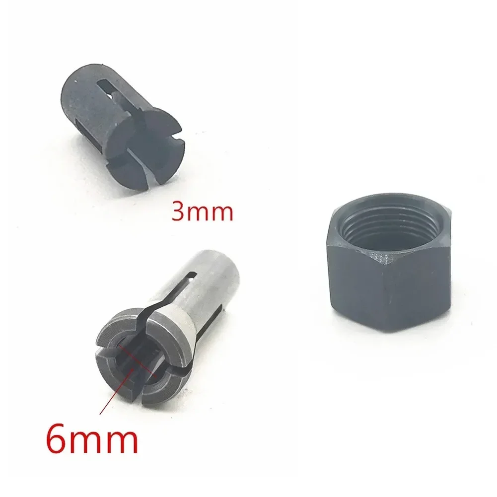 Metal Collet Chuck 3mm 6mm Collet Nut Replace For GD0600 906 763620-8 763627-4 GD0603 GD0601 Nut Power Tool Accessories metal collet chuck