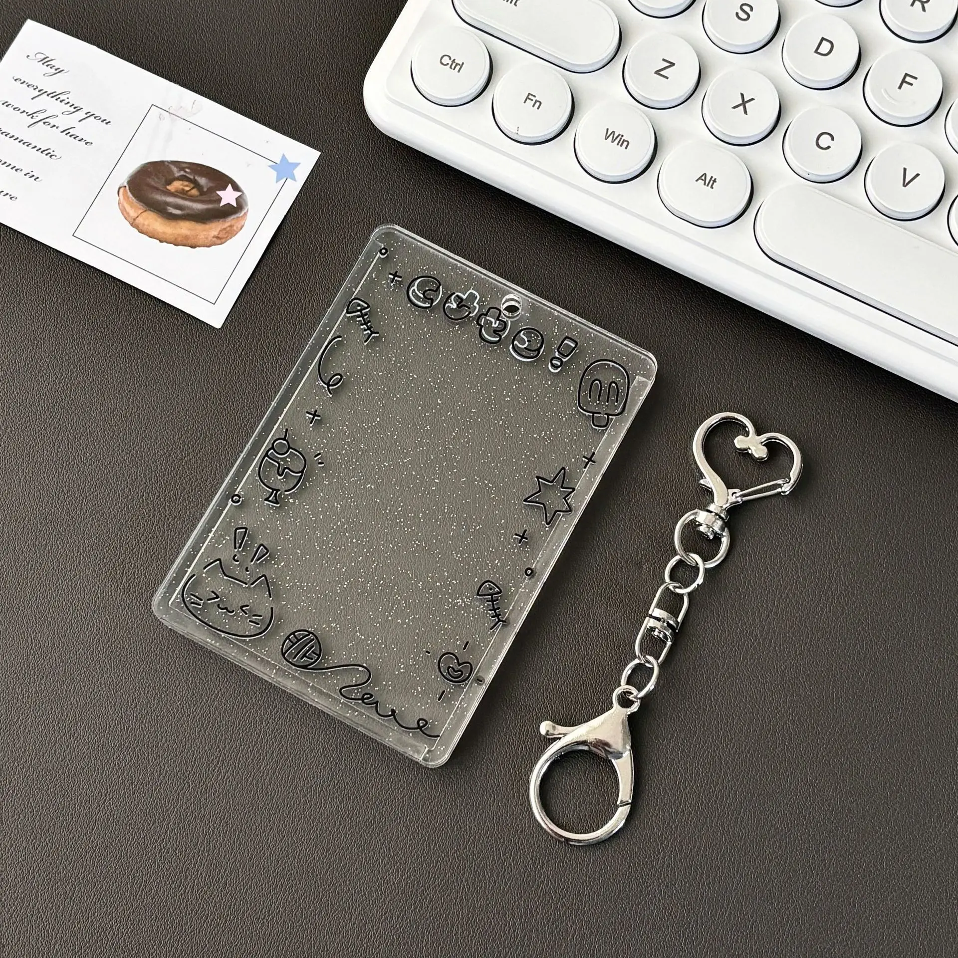 Acrylic Cartoon Photocard Holder Keychain - Versatile ID and Card Holder
