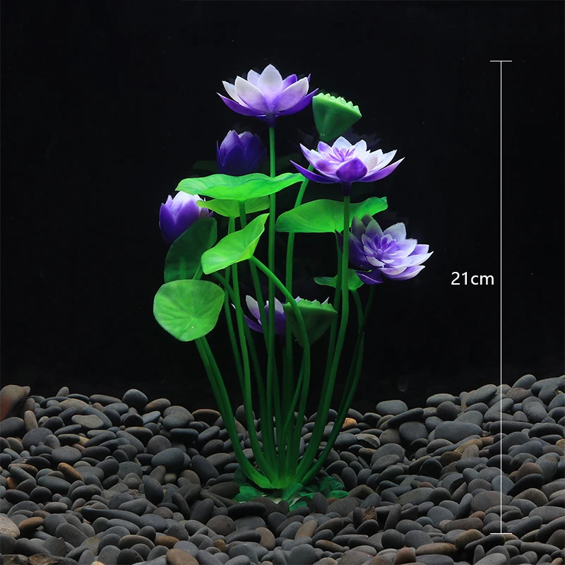 Aquarium Artificial Lotus Plants Decoration Fish Tank Landscaping Water Grass Ornaments Aquatic Simulated Flower Plant Supplies fish tank ornaments mini landscape ornaments artificial plants artificial aquarium plants fish tank decorations aquarium ornaments