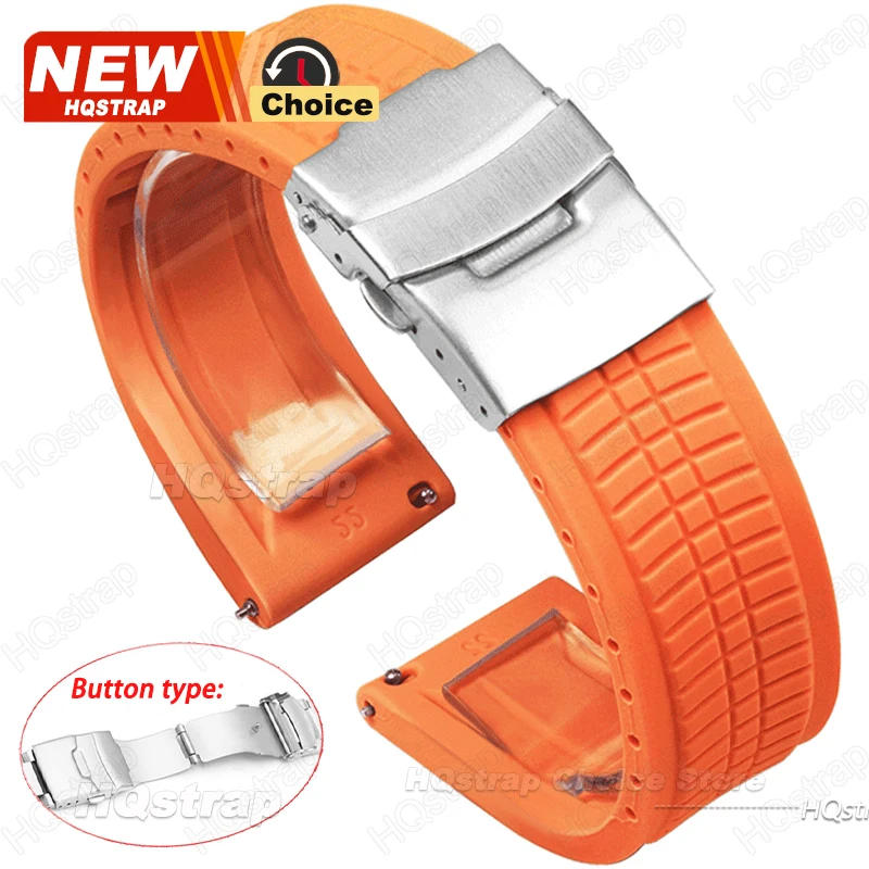 Universal Waterproof Silicone Sport Strap with Solid Buckle