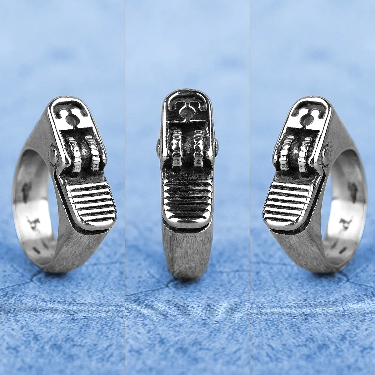 Stainless Steel Men Rings Cigarette Lighter Funny Punk Rock Hip Hop for Biker Male Boyfriend Jewelry Creativity Gift Wholesale 4