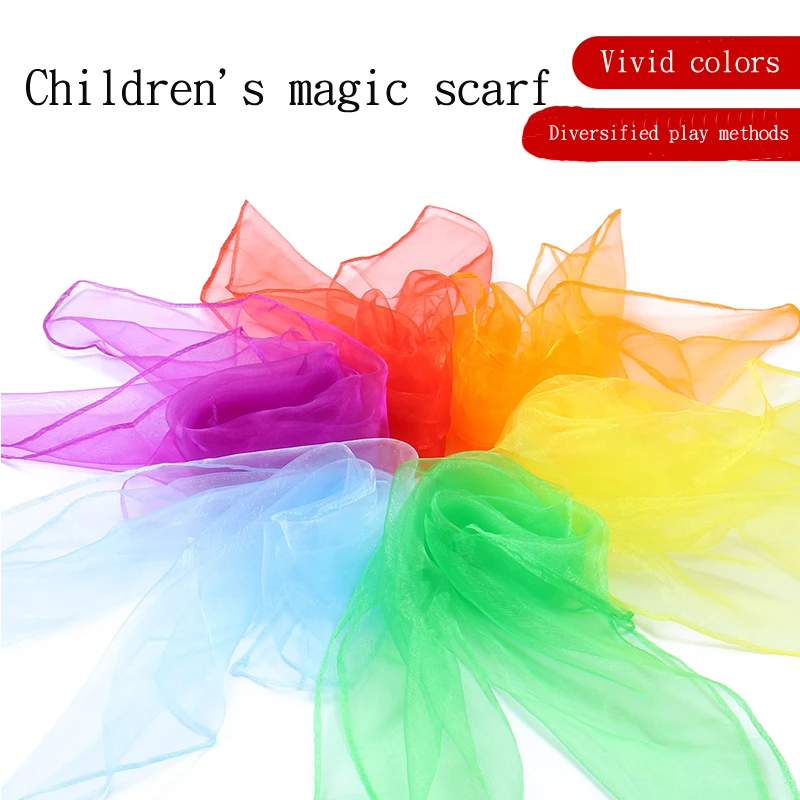 Pure Multicolor Four Seasons Cute Children's Dance Scarf Chiffon Nylon Scarf Versatile Stage Performance Small Square