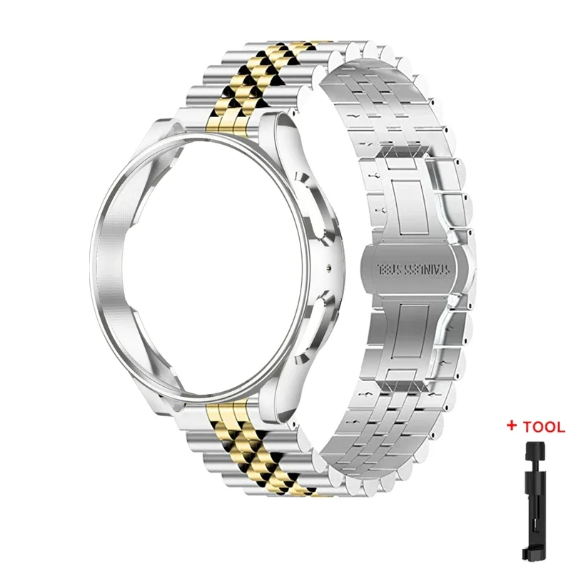 Premium Metal Strap with TPU Case Cover - Stainless Steel Bracelet