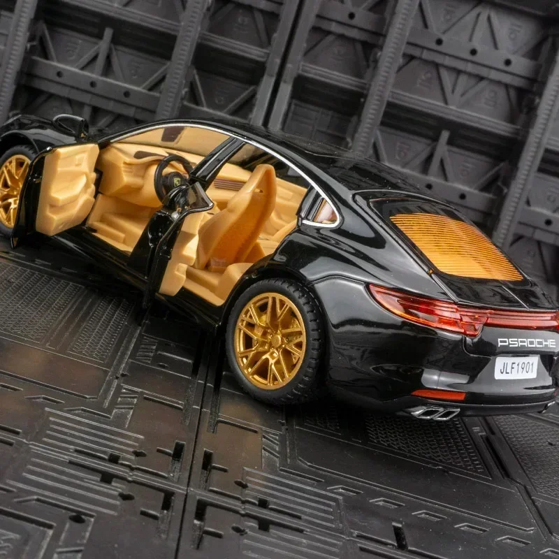 1:24 포르쉐 Panamera 스포츠카 시뮬레이션 다이캐스트 금속 합금 모델 자동차 사운드 및 라이트 풀백 컬렉션 어린이 장난감 선물