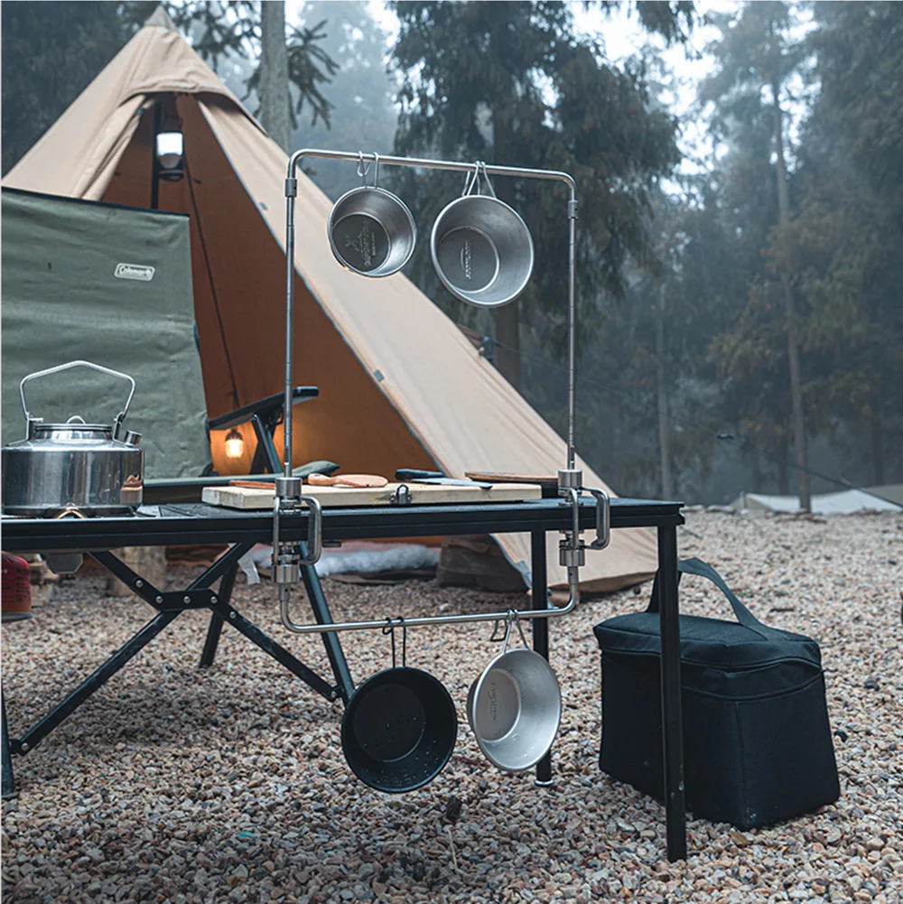 Soomloom Outdoor IGT Table Accessories Portable Expandable Desktop Frame Camping Light Stand Stainless Desktop IGT Accessories igt table accessories