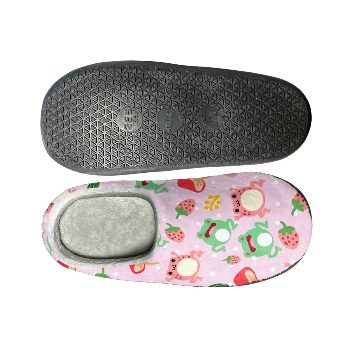 Lovely Frog Pattern Lady Indoor Warm Slippers Comfortable Home Slipper Zapatos Autumn Winter House Flat Floor Slides for Bedroom