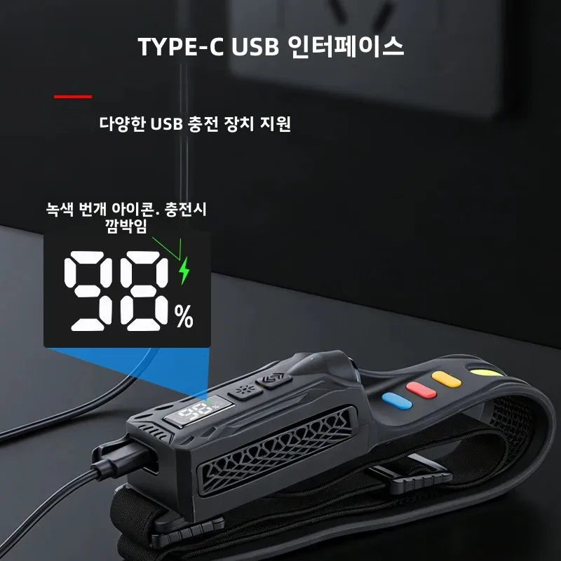 지아슈아이신 신형 강력 헤드 마운트 유도식 헤드라이트 LED 충전식 채광등 야외 낚시등 COB 헤드라이트