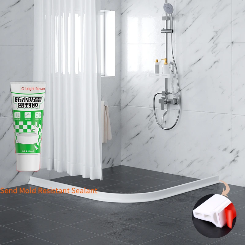 Collapsible Shower Threshold Water Dam Barrier Retention System Keep Water Inside Waterproof