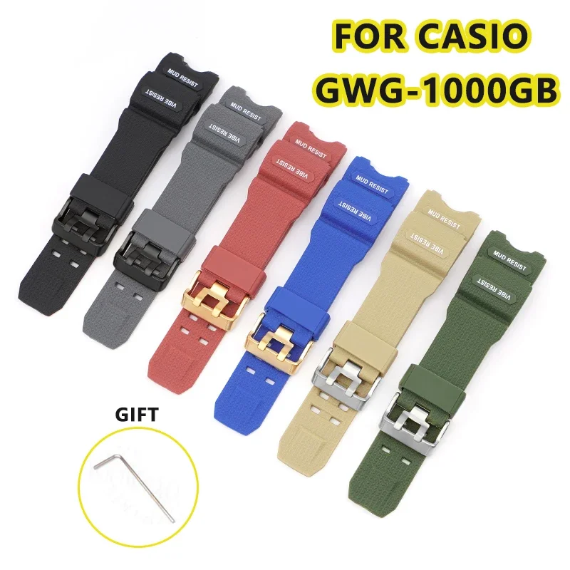 Cinturino Per Orologio In Tpu Per Casio Mudmaster Gwg-1000 Cinturino In Resina Impermeabile In Stile Militare Accessori Per Orologi Di Ricambio Bracci