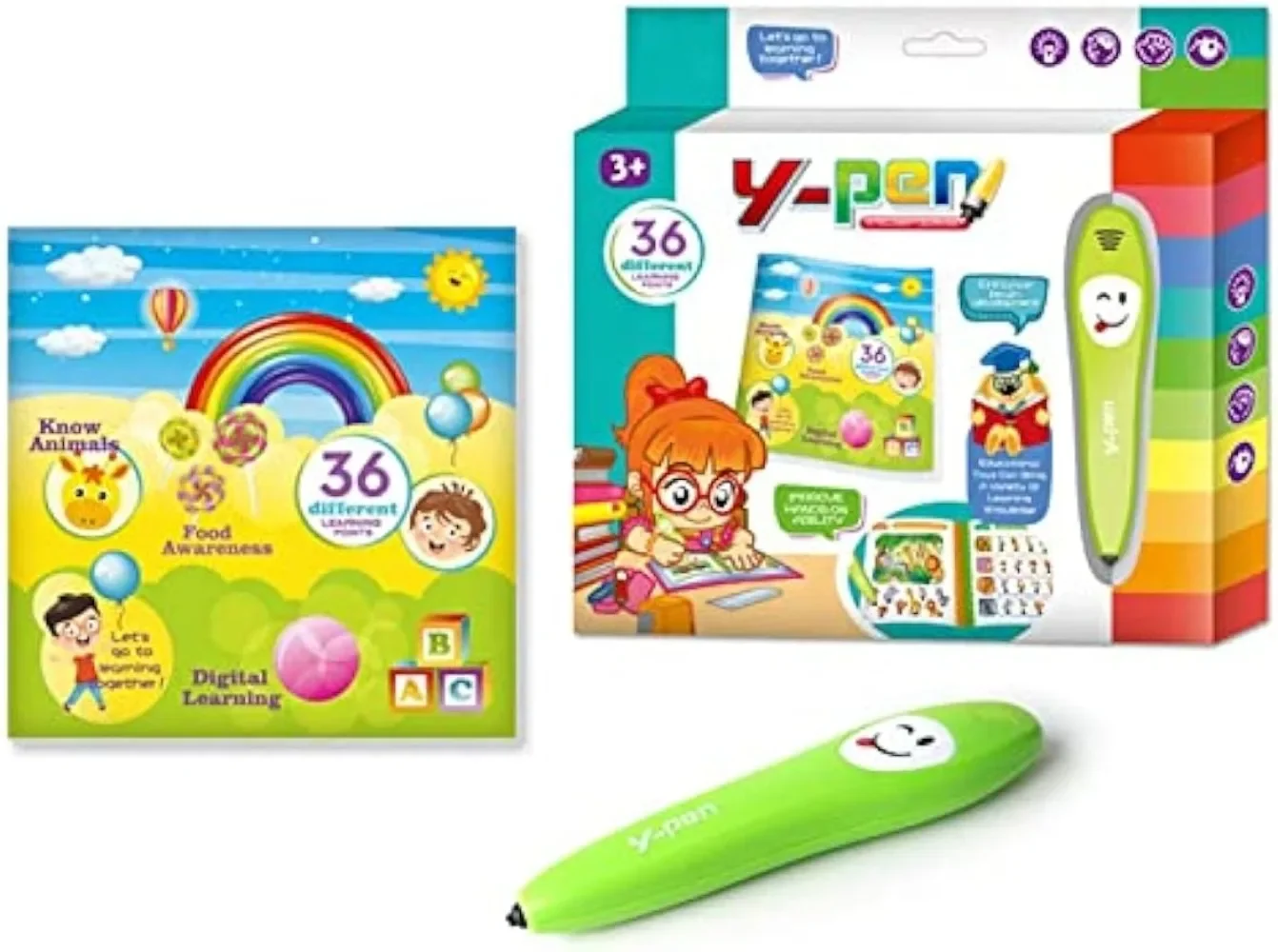 Educational Toy Y-Pen English Learning Smart Point Touch Talking Pen Learning Machine voice sound book for Kids