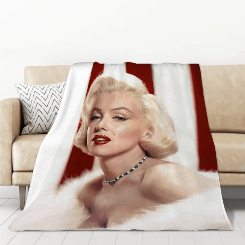 Marilyn Monroe Knee Blanket Fluffy Individual Blankets for Decorative Sofa Catnap King Lid Microfiber Bedding Throw Fleece Soft 3